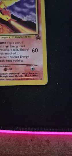 Moltres 21 Black Star Promo Pokemon Card - Image 4