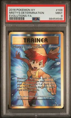 PSA 9 2016 POKEMON XY EVOLUTIONS 108 FULL ART/MISTY'S DETERMINATION - Image 1
