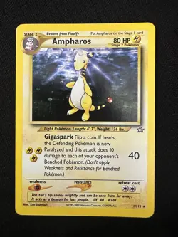 Ampharos Holo 1/111 EX Dragon NM – Vintage Pokemon Card - Image 1