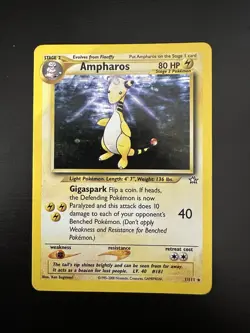 Ampharos Holo 1/111 EX Dragon NM – Vintage Pokemon Card - Image 2