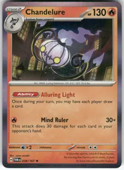 Chandelure 038/167 Rare Twilight Masquerade Pokemon Holo Near Mint - Image 1