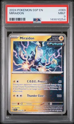 2024 POKEMON SSP EN-SURGING SPARKS #069 MIRAIDON PSA 9 - Image 1