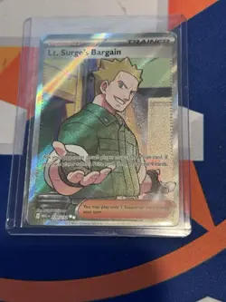 Pokemon TCG Lt. Surge's Bargain Full Art Holo Rare 170/132 Mega Evolutions M/NM - Image 1