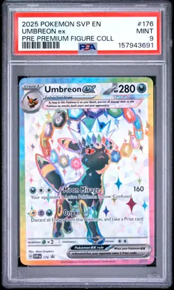 PSA 9 Umbreon ex SVP 176 Pokemon Promo Premium Figure Collection 2025 MINT - Image 1