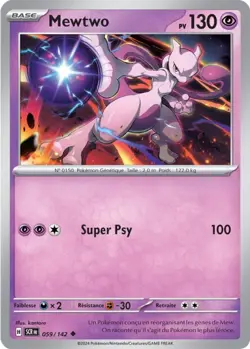 Carte Pokemon Mewtwo 059/142 EV07 Couronne Stellaire Peu Commune FR - Image 1