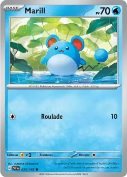Carte Pokemon Marill 033/142 EV07 Couronne Stellaire Commune FR - Image 1