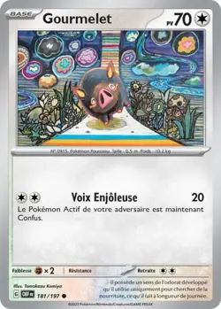 Carte Pokemon Gourmelet 181/197 OBF Flammes Obsidiennes Commune FR - Image 1