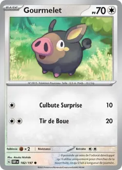 Carte Pokemon Gourmelet 182/197 OBF Flammes Obsidiennes Commune FR - Image 1