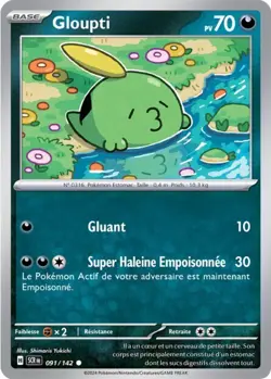 Carte Pokemon Gloupti 091/142 EV07 Couronne Stellaire Commune FR - Image 1