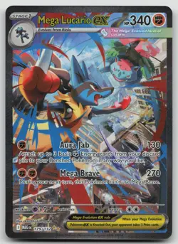 Pokemon Mega Lucario EX Full Art Card 179/132 LP - Image 1