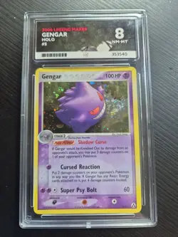 Ace 8 Gengar 5/92 EX Legend Maker Pokemon Card Holo 2006 with swirl - Image 1