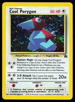 Cool Porygon 15 Holo WOTC Black Star Promo Pokemon Card - Image 1