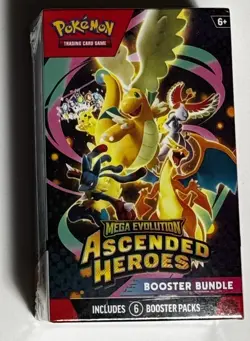 Pokemon TCG Mega Evolution Ascended Heroes Booster Bundle 6 Packs Factory Sealed - Image 1