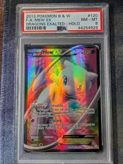 Pokemon Mew EX PSA 8 Dragons Exalted 120/124 2012 Full Art Holo - Image 1