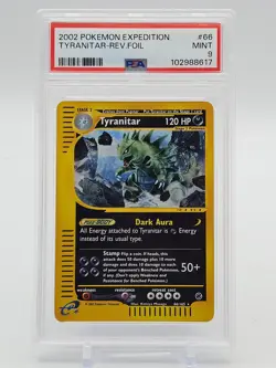 TYRANITAR 2002 POKEMON EXPEDITION REVERSE FOIL #66/165 PSA 9 Q7285 - Image 1