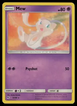 Mew 32/68 Rare Hidden Fates Pokemon Lightly Played - Image 1