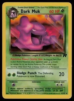 Dark Muk 41/82 Uncommon Team Rocket Pokemon Unlimited Lightly Played - Image 1