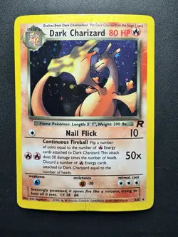 Pokemon TCG Dark Charizard 4/82 Rare Holo Team Rocket WOTC, Vintage - Image 1
