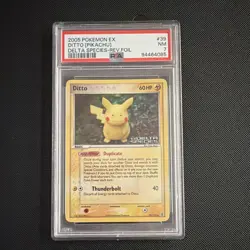 2005 Pokemon EX Delta Species Ditto (Pikachu) 39/113 Reverse Holo PSA 7 - Image 3