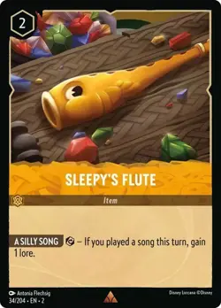 SLEEPY'S FLUTE Item #34/204 EN 2 Disney Lorcana - RISE OF THE FLOODBORN - 2023 - Image 1