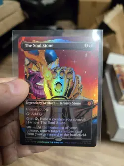 The Soul Stone 243 Borderless Marvel's Spider-Man Foil Thanos In Hand MTG - Image 5