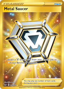 Metal Saucer 214/202 Secret Rare Sword & Shield Pokemon Holo Near Mint - Image 1