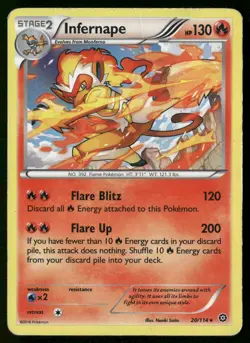 Infernape 20/114 Holo Rare Steam Siege Pokemon Holo Damaged - Image 1