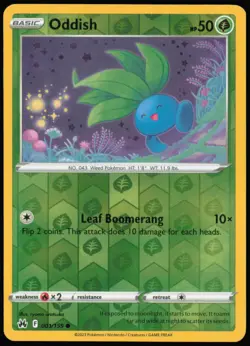 Oddish 001/159 C Crown Zenith Pokemon Reverse Holo NM - Image 1