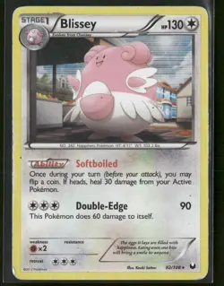 Blissey 82/108 Holo Rare Dark Explorers Pokemon Holo Damaged - Image 1