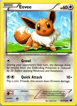 Eevee 89/116 Common Plasma Freeze Pokemon NM - Image 1