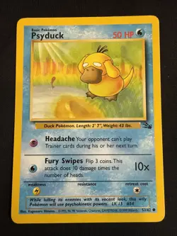 Psyduck 53/62 Fossil Regular Pokemon Vintage LP - Image 1