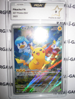 POKEMON PIKACHU FA 027 promo E&V AVENTURE EN GROUPE FRANCAIS PCA 9 NOT Psa - Image 1