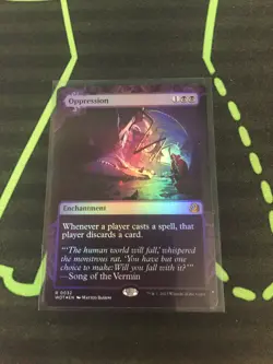 MTG Magic The Gathering Oppression Foil WOT Enchanting Tales Black Commander - Image 1