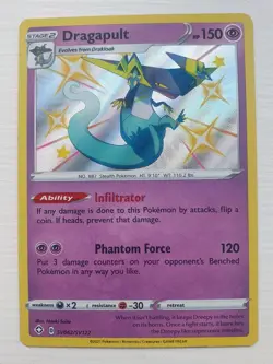 Pokemon TCG Dragapult Shining Fates Holo Card SV062/SV122 Shiny Vault Baby Shiny - Image 1