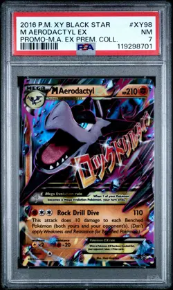 2016 POKEMON BLACK STAR PROMO MEGA AERODACTYL EX #XY98 HOLO PSA 7 NM #119298701 - Image 1