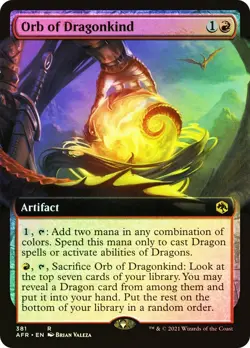 MTG NM+ Foil Orb of Dragonkind Extended Art ADF Forgotten Realms #381 Magic Card - Image 1
