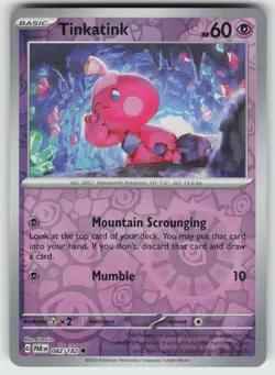 Tinkatink Reverse Holo SV04: Paradox Rift 082/182 Common NM Pokemon - Image 1