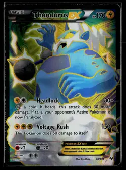 Thundurus EX 98/108 Roaring Skies Ultra Rare Pokemon - Image 1