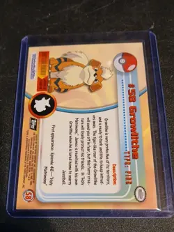 1999 Topps Series 1 Pokemon Growlithe #58. Halo - Image 2