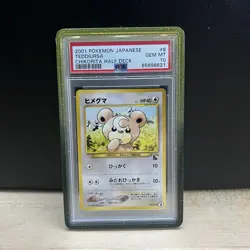 Pokemon Card Teddiursa No. 216 8 Chikorita Half Deck 2001 PSA 10 GEM MINT - Image 1