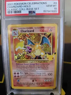 2021 Pokemon Celebrations Charizard Holo PSA 10 Classic Collection - Image 2