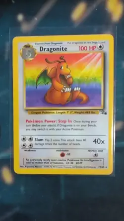 Dragonite 19/62 Rare Fossil Pokemon Unlimited MP - Image 1