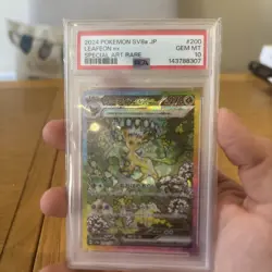 PSA 10 Leafeon EX SAR 200/187 Japanese Terastal Festival SV8a 2024 Pokemon Card - Image 1