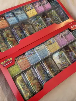 2 Pokemon TCG Prismatic Evolutions Costco 8 Mini-Tin Bundle w/Promo Cards SEALED - Image 2