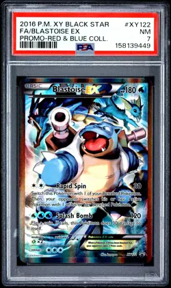 2016 POKEMON XY BLACK STAR PROMO #XY122 FULL ART/BLASTOISE EX PSA 7 - Image 1
