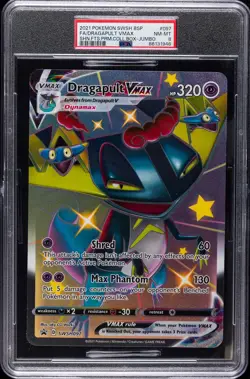 2021 POKEMON SWSH BLACK STAR PROMO #097 FULL ART/DRAGAPULT VMAX PSA 8 - Image 1