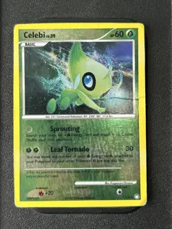 2007 Pokemon Diamond & Pearl - Mysterious Treasures Reverse Foil Celebi #7 0b4t - Image 1