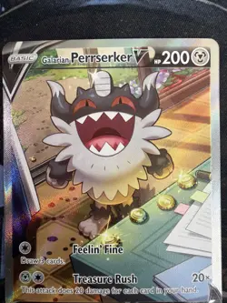 Galarian Perrserker V (Alternate Full Art) 184/196 Swsh11: Lost Origin Holo NM+ - Image 3