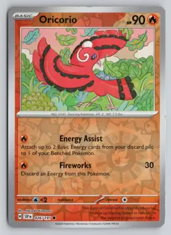 ORICORIO 026/191 COMMON SURGING SPARKS POKEMON REVERSE HOLO NM - Image 1