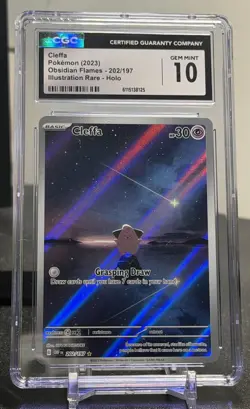 Cleffa 202/197 Illustration Rare - Obsidian Flames CGC 10 GEM MINT - Image 1